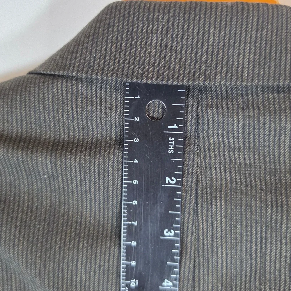 VTG Monsieur‎ Givenchy Blazer 38S 100% Worsted Wool Charcoal Pinstripe Jacket